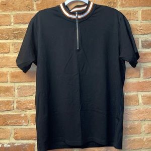 Black 70’s zipper collar shirt - Shein